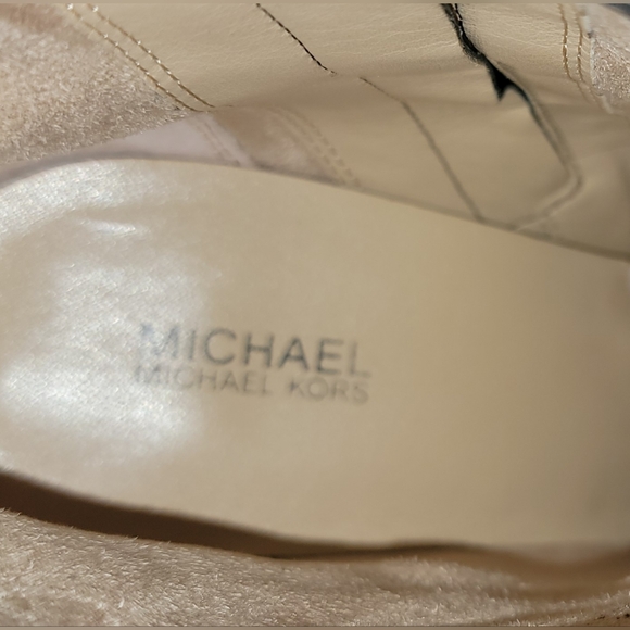 MICHAEL KORS GRAY SUEDE BOOTIE BLACK CRYSTAL HIGH HEEL BOOTS SIDE ZIPPER SZ 9.5 - Picture 6 of 11